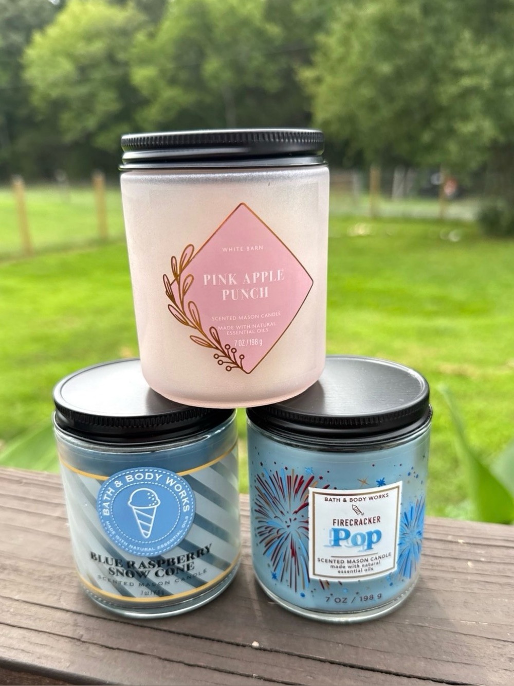 Bath & Body Works Single Wick Candle Bundle of 3! 7oz New Unused Sweet & Fruity